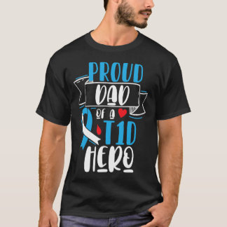 Proud Pappa av A T1D Hero typ 1-diabetes Pappa Awa T Shirt
