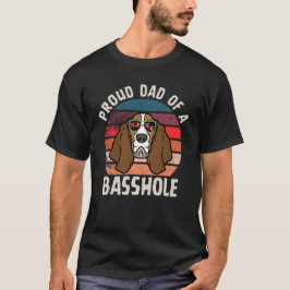 Proud Pappa av en baskisk, rolig Basset Hound T-Sh T Shirt