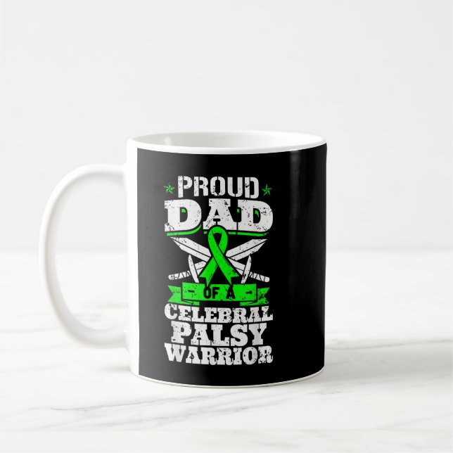 Proud Pappa av en Cerebral Palsy Warrior CP-medvet Kaffemugg (Vänster)