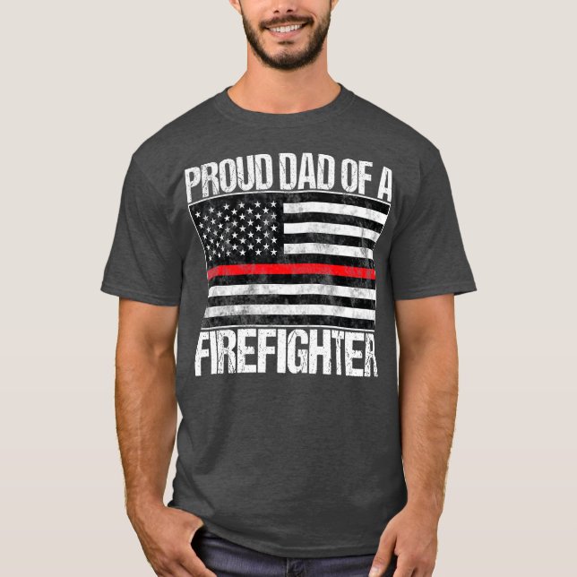 Proud Pappa av en Firefighter Fireman Parent T Shirt (Framsida)