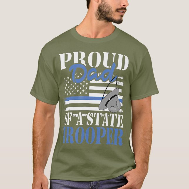 Proud Pappa av en statlig polisman vid armén T Shirt (Framsida)