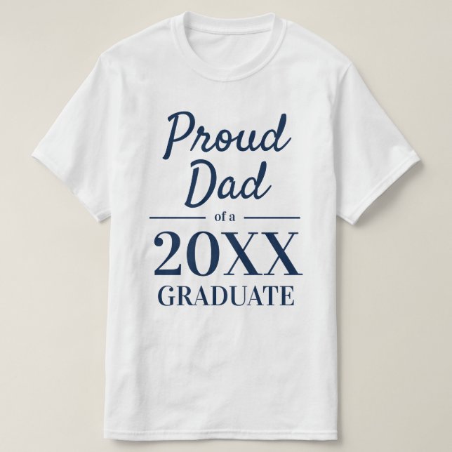 Proud pappa av en typografi av eleganten student 2 t shirt (Design framsida)