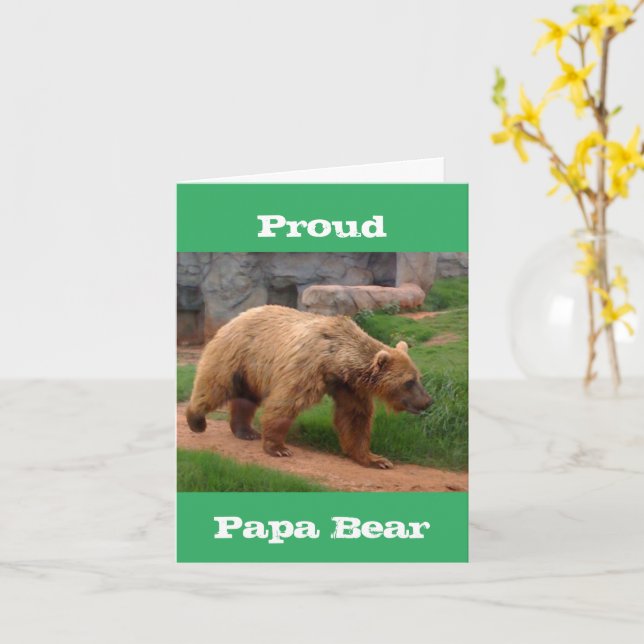 Proud Pappa Bear Fars dag Greeting Card Kort (Gul blomma)