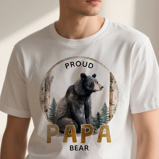 Proud Pappa Bear Woodland Family T-Shirt (Papa Bear T-Shirt)