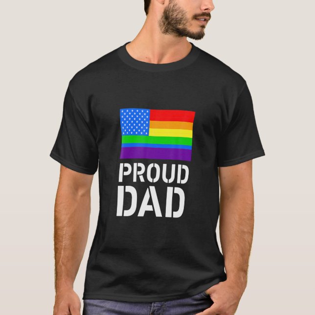 Proud Pappa Black Kung Fars dag HBT Gay pride Ra T Shirt (Framsida)