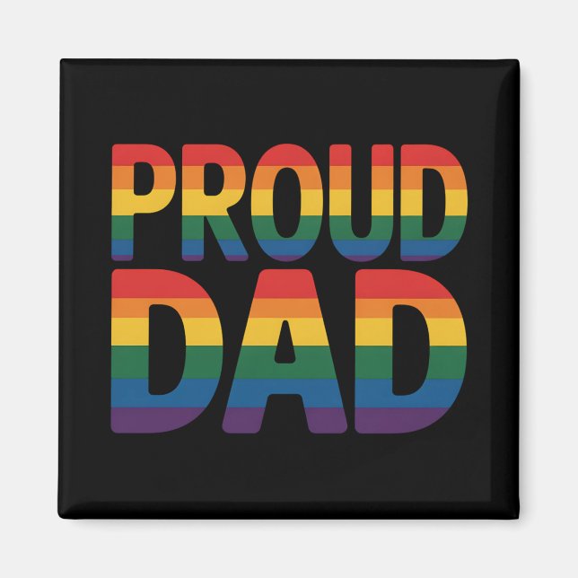 Proud Pappa Family LGBTQ Gay pride Ally Rainbow Magnet (Framsidan)