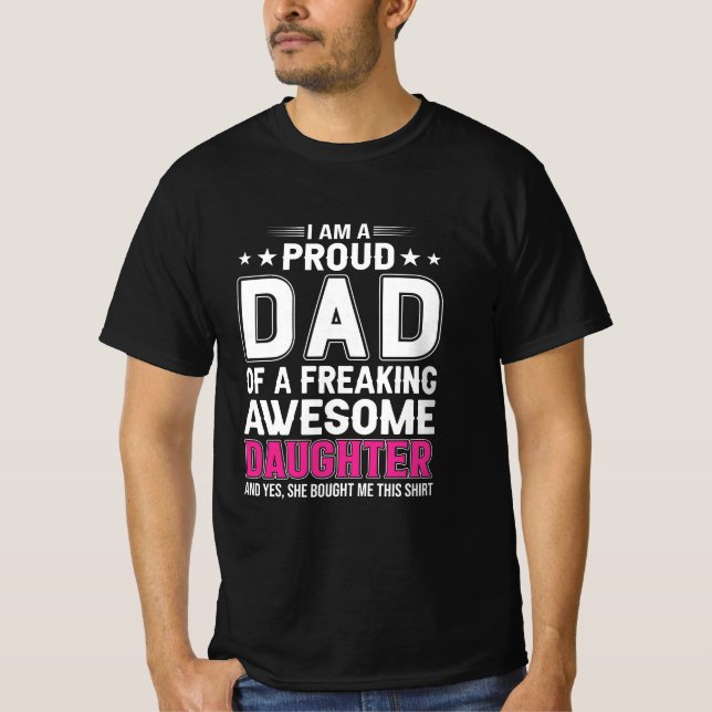 Proud Pappa Fantastisk Dotter Funny T-Shirt (Framsida)