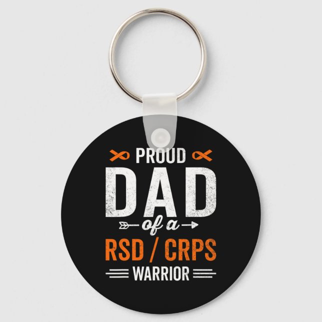 Proud Pappa för en RSD CRPS Warrior Survivor Aware Nyckelring (Framsida)