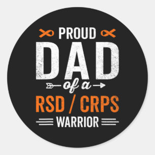 Proud Pappa för en RSD CRPS Warrior Survivor Aware Runt Klistermärke