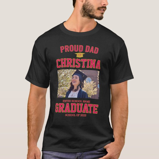 Proud pappa förälder till student i klass 2025 t shirt (Framsida)