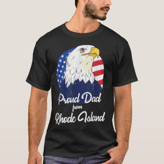 Proud Pappa från Rhode island Lycklig Fars dag T Shirt