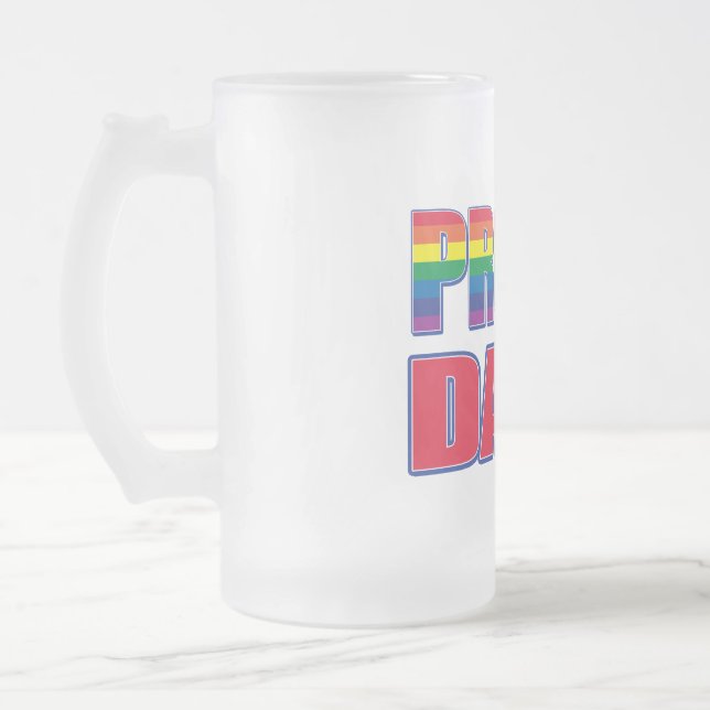 Proud Pappa - Gay pride Frostat Ölglas (Vänster)