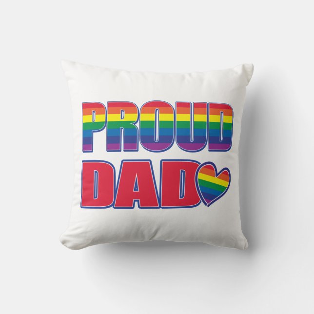 Proud Pappa - Gay pride Kudde (Framsida)