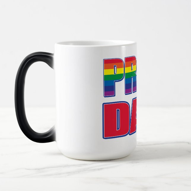 Proud Pappa - Gay pride Magisk Mugg (Vänster)