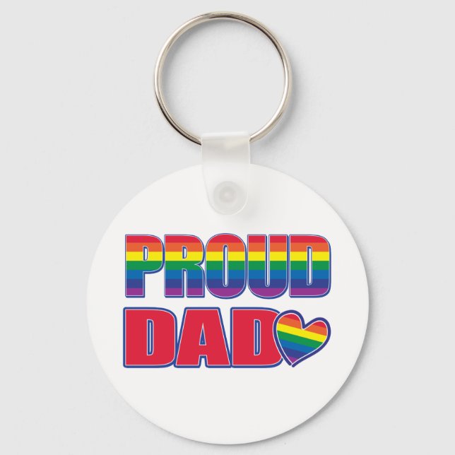 Proud Pappa - Gay pride Nyckelring (Framsida)