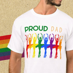 Proud PAPPA Gay pride Rainbow Ballet Silhouettes T Shirt