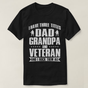 Proud Pappa, Grandpa och Veteran Gift för honom T Shirt
