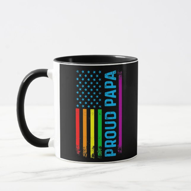 Proud Pappa Grandpa Pappa HBT LGBTQ Gay pride Mugg (Vänster)