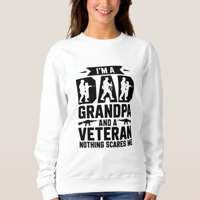 Proud Pappa Grandpa Veteran T-Shirt Design (Framsida)