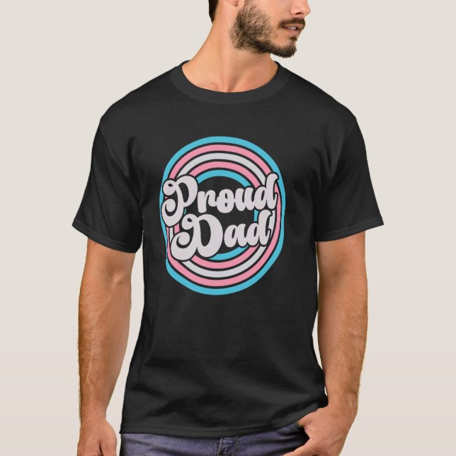 Proud Pappa Groovy HGBTQ Transgender Pride Trans F T Shirt (Framsida)