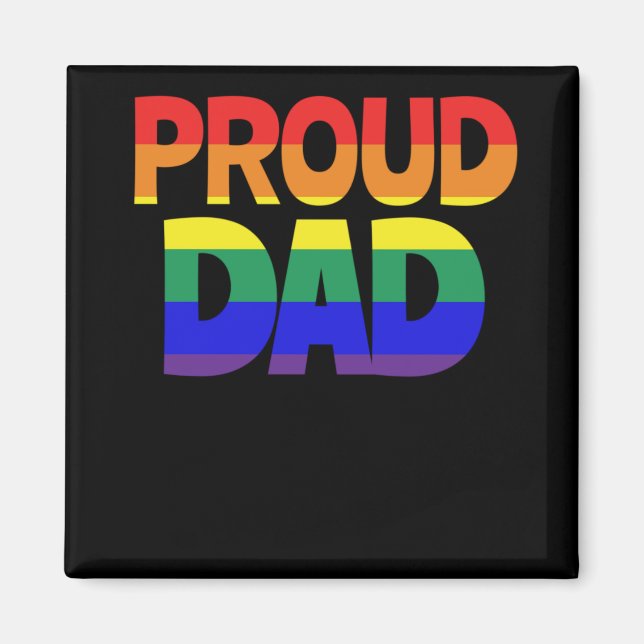 Proud Pappa HBT Far Gay pride Lesbisk Pride Magnet (Framsidan)