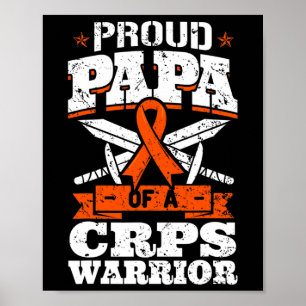 Proud Pappa i ett crps Warrior Rsd Awareness Ribbo Poster