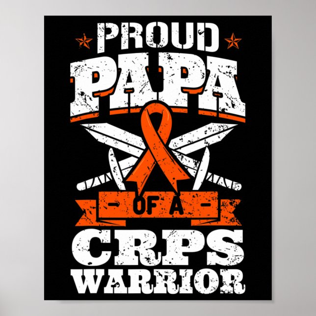 Proud Pappa i ett crps Warrior Rsd Awareness Ribbo Poster (Framsidan)