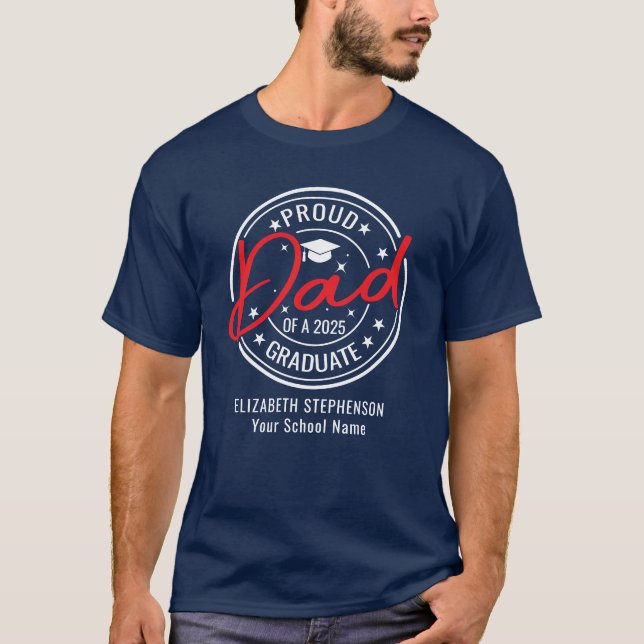 Proud Pappa i familjen student T Shirt (Framsida)