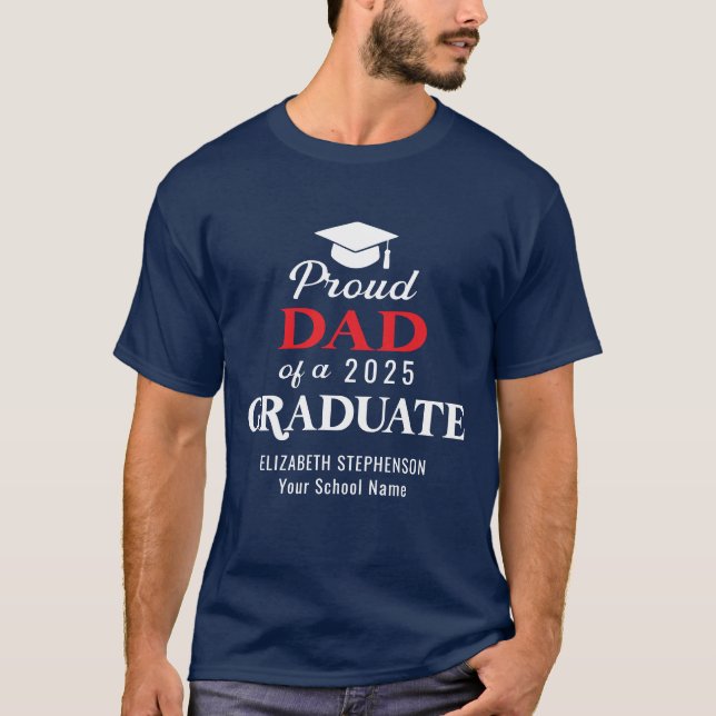 Proud Pappa i familjen student T Shirt (Framsida)