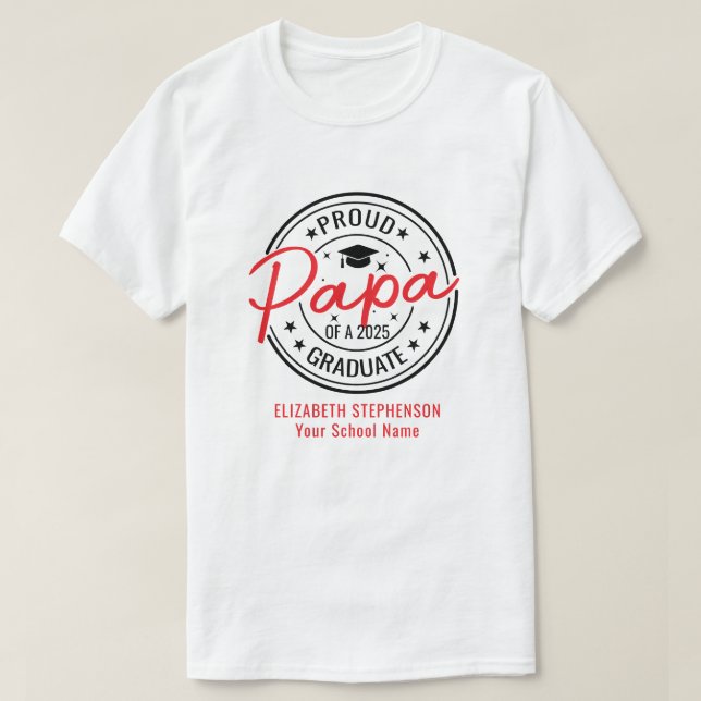 Proud Pappa i familjen student T Shirt (Design framsida)