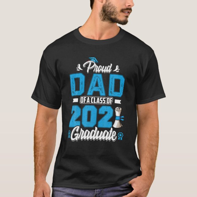 Proud Pappa i klass 2021 Student - Senior 21 T Shirt (Framsida)