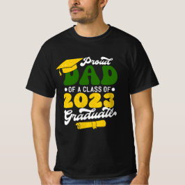 Proud PAPPA i klass 2023 Student Guld Glitter T Shirt