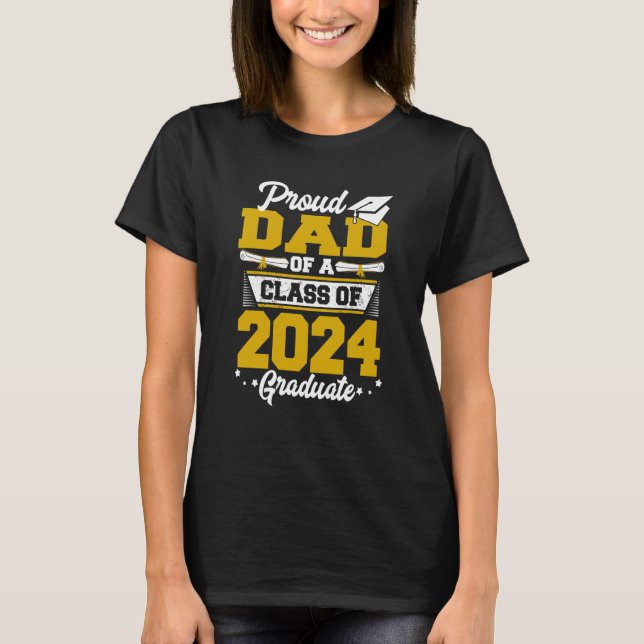Proud Pappa i klass 2024 Student Studenten S T Shirt (Framsida)