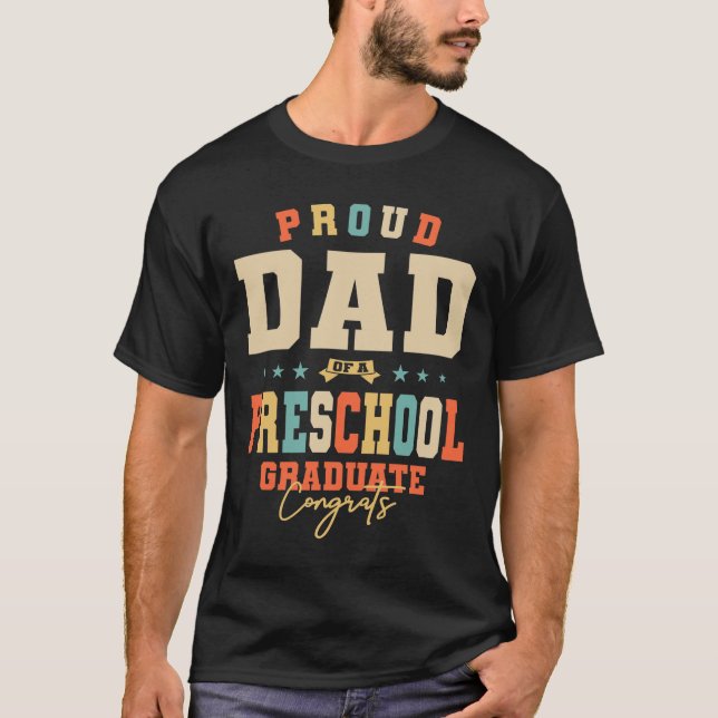 Proud Pappa i klassen Preschool Student Studenten T Shirt (Framsida)