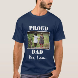 PROUD PAPPA JES I ÄR FOTOBLUE T SHIRT
