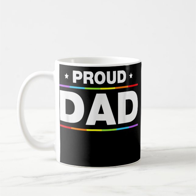 Proud Pappa LGBT Funny Fars dag Gay pride Kaffemugg (Vänster)