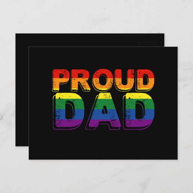 Proud Pappa LGBT Parent Gay pride Pappa Vykort (Fram/baksida)