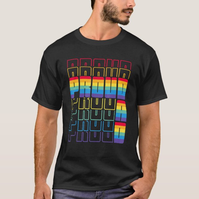 Proud Pappa Lgbtq Gay Flagga Pride Month Far Paren T Shirt (Framsida)