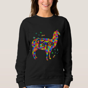Proud Pappa Llama Autism Awareness Lycklig Far Da T Shirt