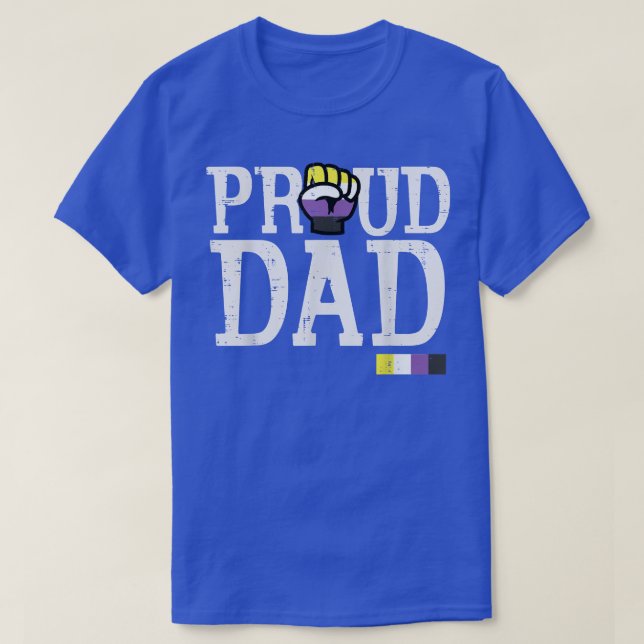 Proud Pappa Nonbinary Fist Enby NB Pride Flagga LG T Shirt (Design framsida)