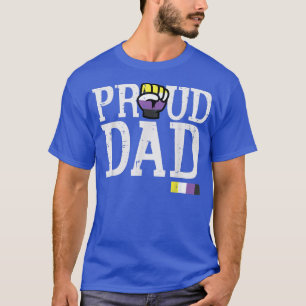 Proud Pappa Nonbinary Fist Enby NB Pride Flagga LG T Shirt
