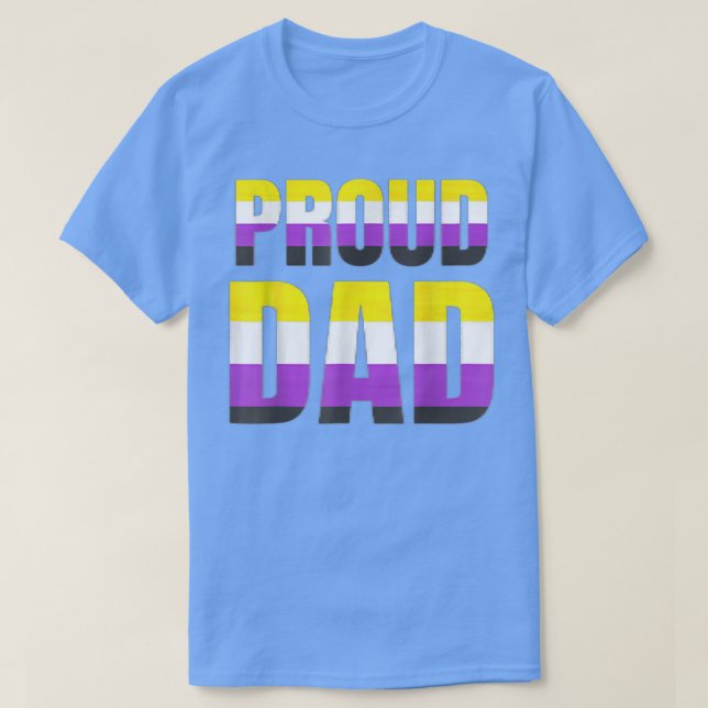 Proud Pappa Nonbinary Pride Flagga LGBT Fars dag T Shirt (Design framsida)