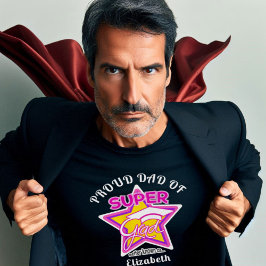 PROUD PAPPA OF Toppen Grad Rosa-On Mörk-Editable T Shirt