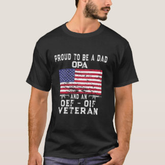 Proud Pappa OPA OEF OIF Veteran Retro US Flagga Gr T Shirt