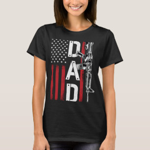 Proud Pappa pappa Gun Högers AR 15 Amerikansk Flag T Shirt