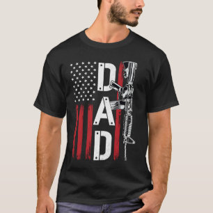 Proud Pappa pappa Gun Högers AR 15 Amerikansk Flag T Shirt