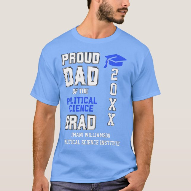 Proud Pappa POLITISK Grad Fars dag Studenten T Shirt (Framsida)