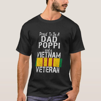 Proud Pappa Poppi Vietnam Veteran Vintage US Milit T Shirt