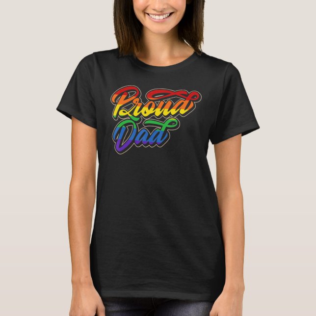 Proud Pappa Rainbow Lgbt Gay pride Support Lgbtq T Shirt (Framsida)