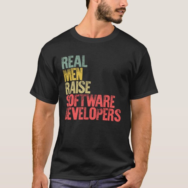 Proud Pappa Real Manar Raise Software Utvecklare T Shirt (Framsida)